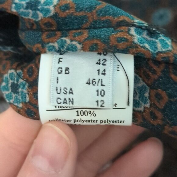 Ottod'Ame Anthropologie Antibes Wrap Top Brown Blouse Tip Size 10 - Picture 11 of 12